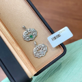 wholesale S925 Sterling Silver Chinese Trendy Women's Chalcedony Peace Lock Pendant Necklace, New Chinese Style Luxury High-End Longevity Lock Collarbone Chain-0-2