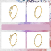 wholesale S925 Sterling Silver ins Style Moissanite Ring, Niche Design, Cross-Border Golden Dawn Series Small Ring, Japanese and Korean-Small Moissanite Ring 1 US Size 6