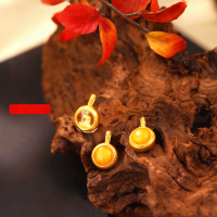 wholesale Sterling Silver Gold-Plated Natural Beeswax Pendant Bracelet Necklace DIY Beading Material Charm Tag Dangle Accessories-Fossa Beeswax