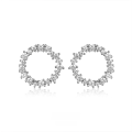 wholesale 925 Sterling Silver Earrings with Zirconia Irregular Hoop Stud Earrings for Women, Minimalist and Luxury Style-0-0
