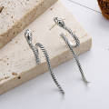 wholesale S925 Sterling Silver European and American Cross-Border Retro Vintage Heavy Workmanship Coiled Serpent Design Trendy Stud Earrings-0-1