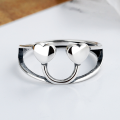 wholesale S925 sterling silver smooth double-layer U-shaped open adjustable minimalist trendy stylish ring for women-0-1