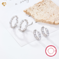 wholesale Metal material: 925 Sterling Silver Fashionable and lightweight luxury high-end earrings for women, full circle irregular zirconia ear hoops, cross-border hot-selling jewelry-0-0