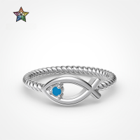 wholesale S925 sterling silver INS-style new women's ring with linear fish design and twist band, a niche luxury piece-Gold DY121043-SG-SS>6