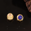 wholesale Gold-plated S925 ancient silver Zanaki girl inlaid with lapis lazuli spacer beads through-hole handmade DIY jewelry accessories-0-5