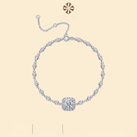 wholesale S925 Sterling Silver Cross-Border Fashionable and Elegant Mossanite New Bracelet, Niche Design with a Luxurious and High-End Feel-Moissanite 1 carat