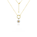 wholesale 925 Sterling Silver Korean Light Luxury Fashion Small Daisy Necklace for Women, Summer Ins Niche Geometric Flower Necklace Wholesale-0-0