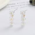 wholesale S925 Sterling Silver Pastoral Style Fresh and Simple Versatile Plum Blossom Earrings, Exquisite and Unique Light Luxury Ear Studs-0-1