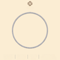 wholesale 925 Silver European and American Stackable Collar Necklace, Light Luxury High-End Moissanite Endless Starry Sky Tennis Chain for Women, Ready to Ship-Moissanite 3.0/10 points Change to 45cm length