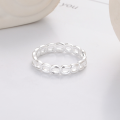 wholesale S925 Sterling Silver Fashion Minimalist Plain Loop Buckle Design Individual Internet-FamousIns Style Open-End Ring-0-4
