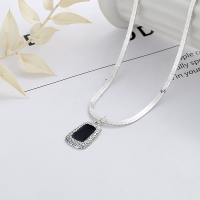 wholesale S925 Sterling Silver Korean-style Wide Snake Bone Chain Minimalist Ins Crinkle Texture Pendant Collarbone Necklace-YL494/approx. 9.1g>925 silver