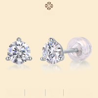 wholesale S925 Sterling Silver Minimalist Niche Design Freeze Earrings for Women, Simple Cross-Border Live Streaming Hot-Selling Moissanite Stud Earrings in Stock-50 points*2