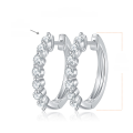 wholesale 18k Gold Plated S925 Silver Full Moissanite 24mm Round Korean Minimalist Hoop Earrings for Women-0-5