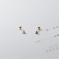 wholesale S925 silver triangle stud earrings, Korean-style, elegant and fresh, threaded, small and delicate, student earrings M00056-0-1