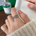 wholesale S925 silver wire ring for women, retro fashion multi-layer crossover open ring,-0-1