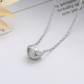 wholesale S925 Silver Creative Zircon Inlaid Hollow Coin Ingot Design Small Pendant Collarbone Chain, Niche Style Temperament Necklace-0-0