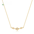 wholesale S925 Sterling Silver Gold Plated Opal Necklace, Japanese Korean New Fashion Trendy Small Batch Design Wholesale Customization-0-0