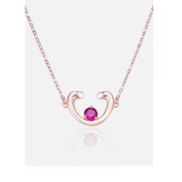 wholesale S925 Sterling Silver Minimalist Heart Pendant Necklace for Women Korean Style Zircon Inlaid Creative Collarbone Chain Wholesale Drop Shipping-002361- Platinum 925 silver