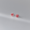 wholesale S925 Sterling Silver Student Small Resin Smiley Ear Studs Exquisite Ins Style Women's Ear Jewelry M03297-0-6