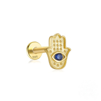 wholesale S925 Sterling Silver, 16g Flat Thread, Marquise Multi-zircon Dragonfly Stud Earrings-Gold single #7