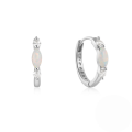 wholesale S925 Sterling Silver Round Micro-set Zircon Opal Ear Cuff Hoop Earrings, European And American Best-selling High-end Elegant Earrings-0-4