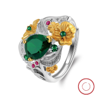 wholesale S925 Sterling Silver Cloud-Pull Jewelry Ring, Light Luxury Extra Sparkling Zircon Rings, Oval Zircon Wedding Ring-Platinum 8g Adjustable opening