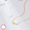 wholesale 925 Sterling Silver Minimalist Niche Ins Style Women's Plain Cross Pendant Necklace Hot Cross-Border Collectible Jewelry-0-1