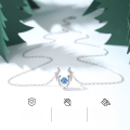 wholesale S925 Sterling Silver Maker's "Deer in Love" Dynamic Necklace for Women, Luxuriously Fashionable and Unique with a Movable Antler Pendant-0-3