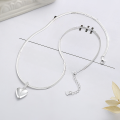 wholesale S925 Sterling Silver Snake Chain LOVE Heart Pendant Necklace, Ins-0-2