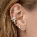 wholesale S925 Sterling Silver With Zircon Jacket Double Stud Earrings,-0-2