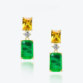 wholesale Metal Material, ShePer Jewelry Live Sale Hot 5 Carat Synthetic Emerald 8*12 Earrings WomenIns Earrings-0-0