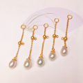wholesale S925 silver gold-plated natural pearl drop extension chain tail chain accessories bracelet necklace charms DIY semi-finished products-0-1