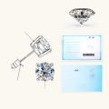 wholesale 10k Gold European and American Fashion Genuine Classic Four-Prong Moissanite Stud Earrings for Women High-End Earrings Wholesale-0-6
