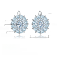 wholesale S925 Silver Luxury Design Natural Sky Blue Topaz Earrings Gift Natural Colored Gemstone Earrings European and American Style-0-0