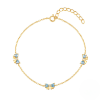 wholesale S925 Sterling Silver Classic Bow Spaced Women's Bracelet, French-style Hot-selling European And American Zircon-inlaid Versatile Accessory-Gold 925 silver