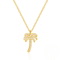 wholesale S925 Sterling Silver Creative Coconut Tree Zircon Pendant Necklace,。-0-0