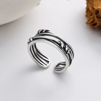 wholesale S925 Sterling Silver Multi-Layer Line Braided Twisted Ring Trendy Internet Celebrity Unisex Style Index Finger Ring-841JM/approx. 3.5g Adjustable opening