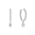 wholesale S925 Sterling Silver Four-prong Zircon Hoop Earrings, Classic Cross-border Hot-selling Ins Style-0-4