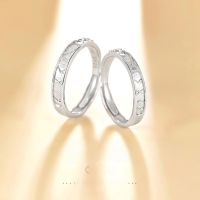 wholesale S925 Sterling Silver Qixi Valentine's Day Roman Time Couple Rings, Minimalist Luxury Niche High-End Matching Bands for Men and Women-Roman Time Couple Ring/approx. 4.06g&gt;PR003744