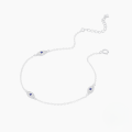 wholesale S925 Sterling Silver Adjustable Evil Eye Pendant Unisex Anklet,。-0-4