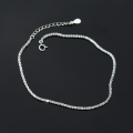 wholesale S925 silver anklet for women, Japanese-style minimalist starry sky design, elegant and girly, unique foot jewelry S2967-0-0