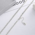 wholesale S925 Sterling Silver Splice-style Minimalist English Engraved Small Circle Unisex Necklace, Individualistic Hip-hop Punk Style-0-2
