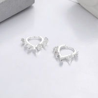 wholesale S925 Sterling Silver Trendy Creative Heart-shaped Round Stud Ear Clasp, Minimalist Ins Style Ethereal and Elegant Petite Earrings for Women-337HR/approx. 2.7g 925 silver