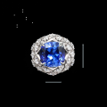 wholesale 925 Silver Gold-Plated Ring with High-Carbon Diamond and Royal Blue GRC Lab-Grown Sapphire Cushion Cut Luxury Jewelry for Women-0-1