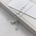 wholesale Sterling Silver Maker S999 Silver Pumpkin Peace and Joy Plain Silver Tassel Necklace Fashion New Chinese Style Niche High-End Collarbone Chain-0-0