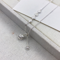 wholesale Sterling Silver Maker S999 Silver Pumpkin Peace and Joy Plain Silver Tassel Necklace Fashion New Chinese Style Niche High-End Collarbone Chain-Pure Silver Pumpkin Peace and Joy Necklace Pure Silver