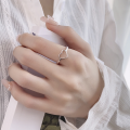 wholesale S925 Sterling Silver Fashionable Minimalist 3D Hollow-Out Cute and Versatile Open Heart Design Ring for Women-0-4