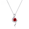 wholesale S925 Sterling Silver Cross-Border New Exquisite Musical Note Cultivated Ruby Necklace for Women, with Moissanite Inlaid Collarbone Chain Live Streaming Supply-0-0