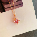 wholesale Rose gold-plated S925 sterling silver little bow red deer pendant gift fashionable necklace versatile for daily wear-0-2
