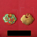 wholesale Gold-plated enamel pendant, cloisonné bracelet, antique-style necklace DIY accessories, sand gold charms: gourd, ruyi, lotus pod-0-20